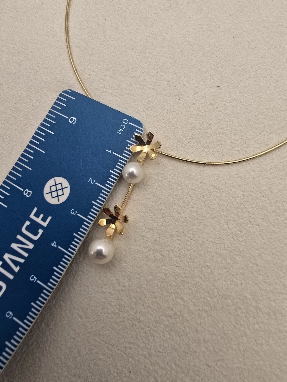 Rare Estate Mikimoto 18K Yellow Gold Pearl Flower Drop Necklace - Picture 6 of 9